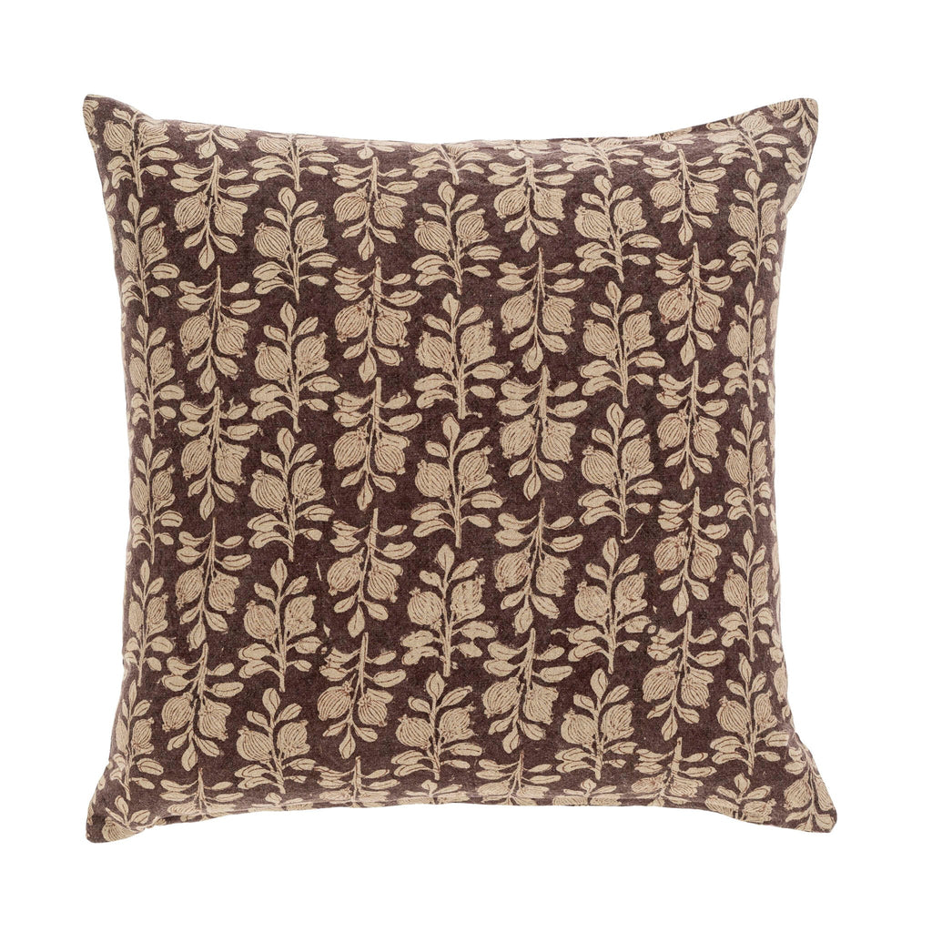 Arbor Block Print Pillow - Plum (20" x 20")