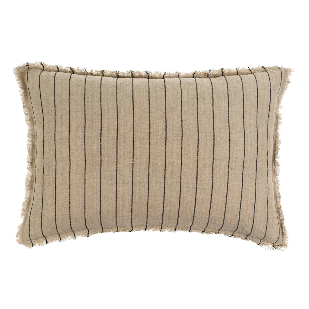 Striped Fringe Lumbar Pillow - 16" x 24"