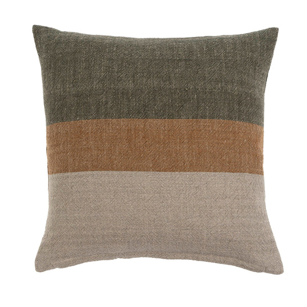 Colour Block Linen Pillow - 20" x 20"