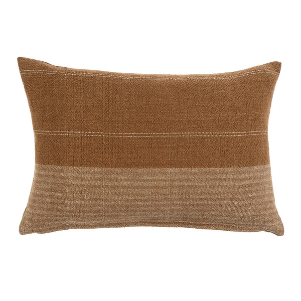 Two-Tone Linen Lumbar Pillow - 16" x 24"