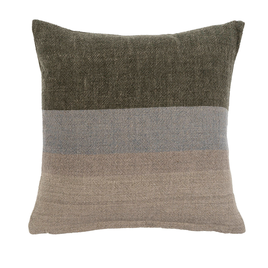 Colour Block Linen Pillow - 20" x 20"