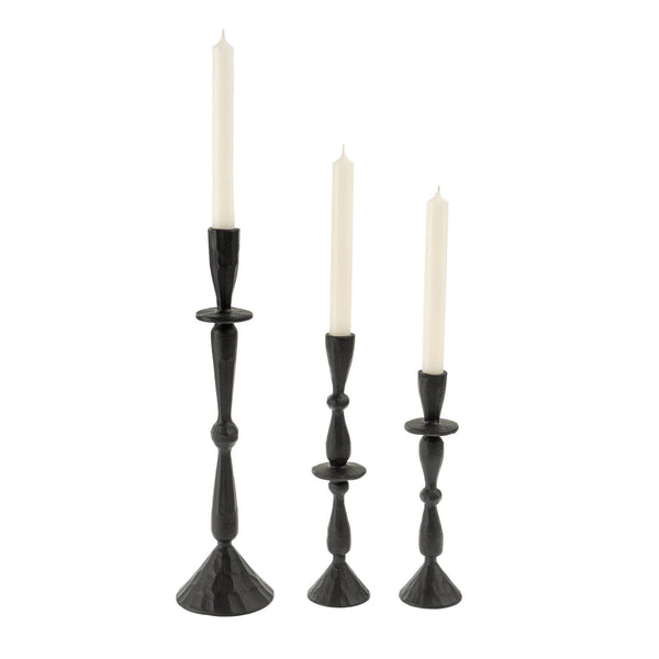 Sculptura Candle Holders - Black (Three Sizes Available)
