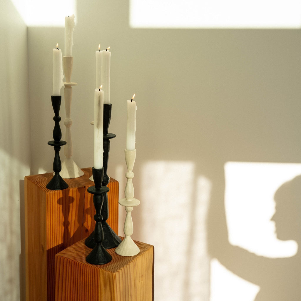 Sculptura Candle Holders - Black (Three Sizes Available)