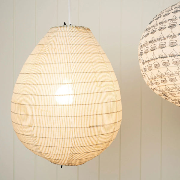 Block Print Striped Light Shade - Sand