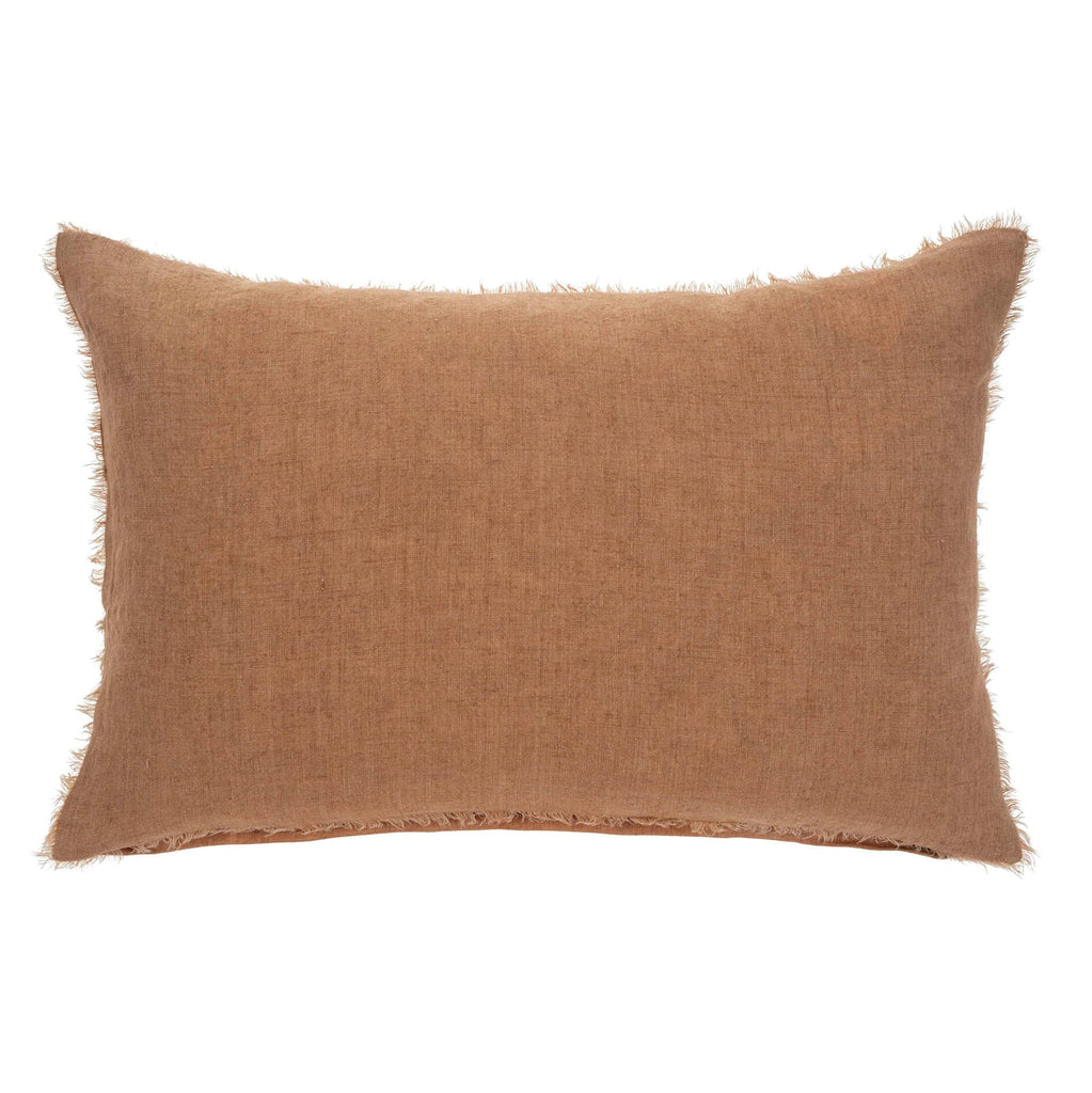 Lina Linen Pillow - Terracotta (16" x 24")