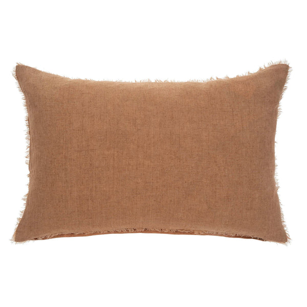 Lina Linen Pillow - Terracotta (16" x 24")