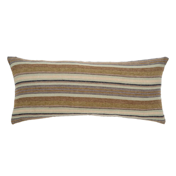 Striped Linen Lumbar Pillow - 14" x 31"