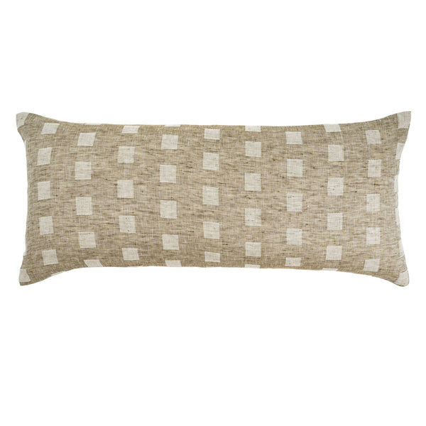 Check Linen Lumbar Pillow (14" x 31")
