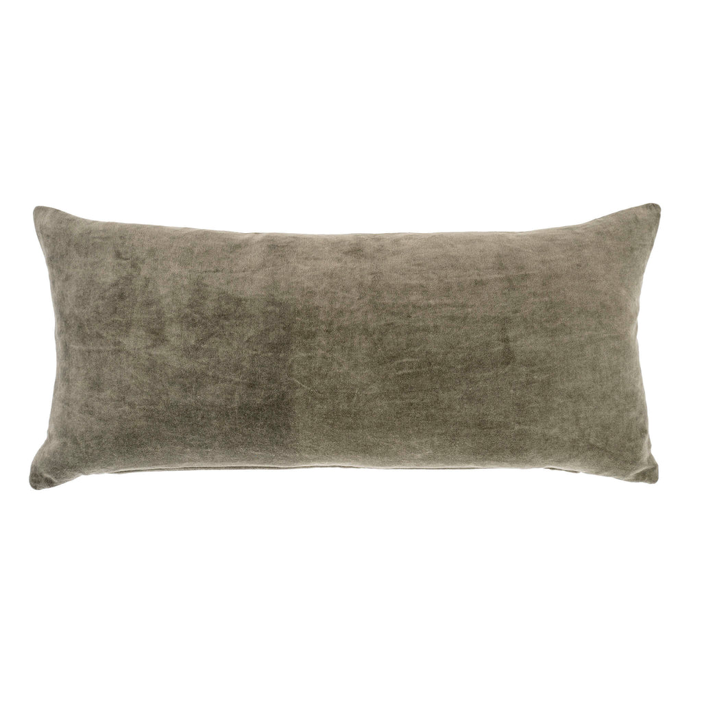 Vera Velvet Bolster Pillow - Cypress (14" x 31")