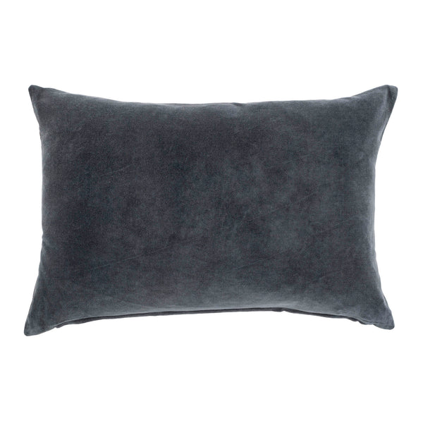 Vera Velvet Pillow - Graphite (16" x 24")