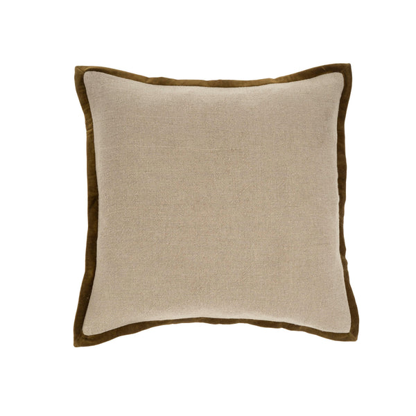 Velvet Trim Pillow - Dark Moss (24" x 24")