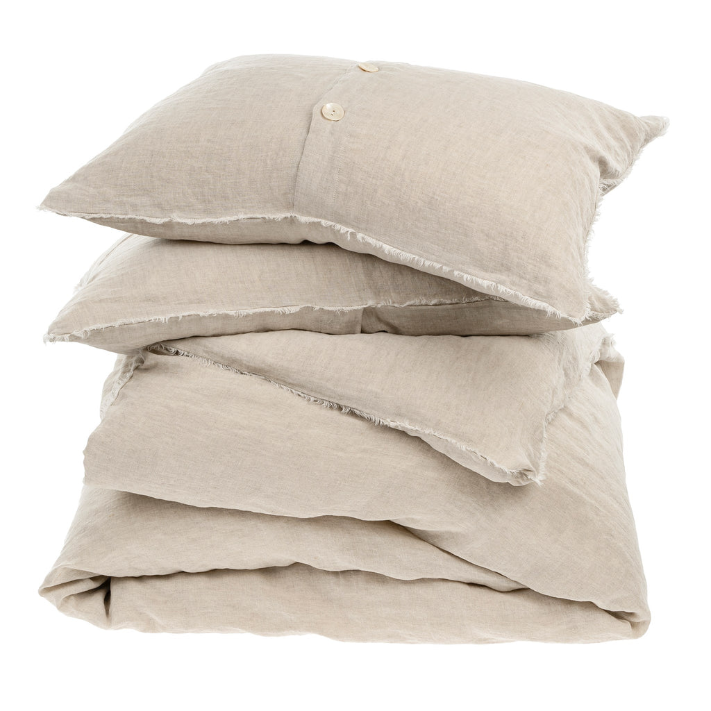 Lina Linen Duvet Cover Set - Chambray (Two Sizes Available)