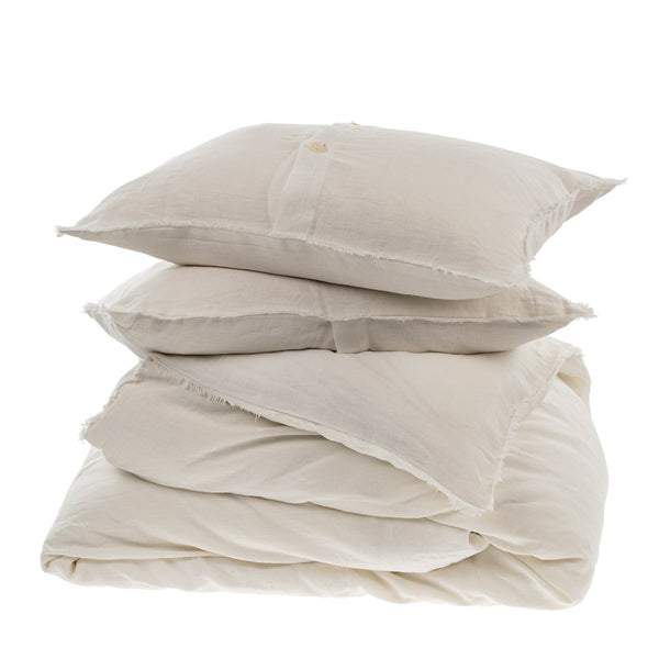 Lina Linen Duvet Cover Set - Ivory (Two Sizes Available)