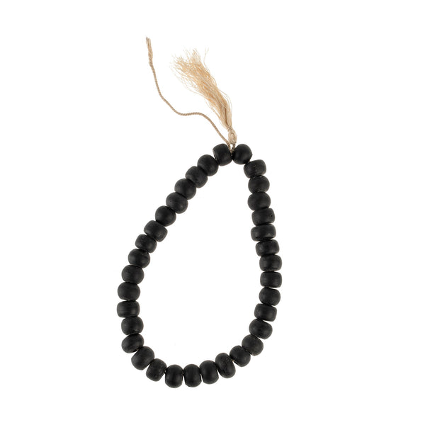 Frosted Glass Tassel Beads - Black