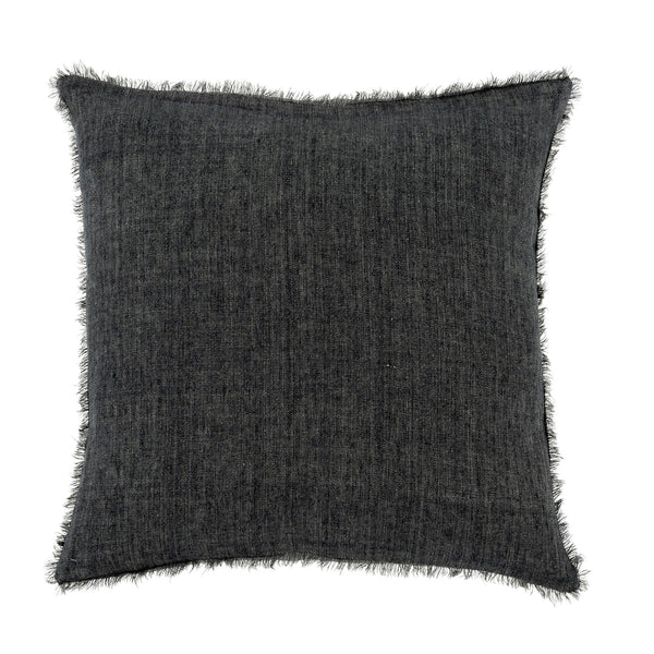 Lina Linen Pillow - Charcoal (Available in Two Sizes)