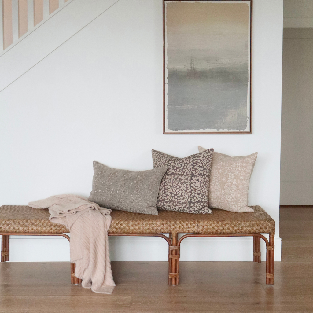Nisha Embroidered Pillow - Ash (Two Sizes Available)