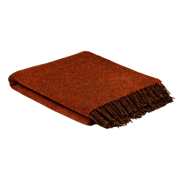 McNutt of Donegal Wool Blanket - Spicey Orange