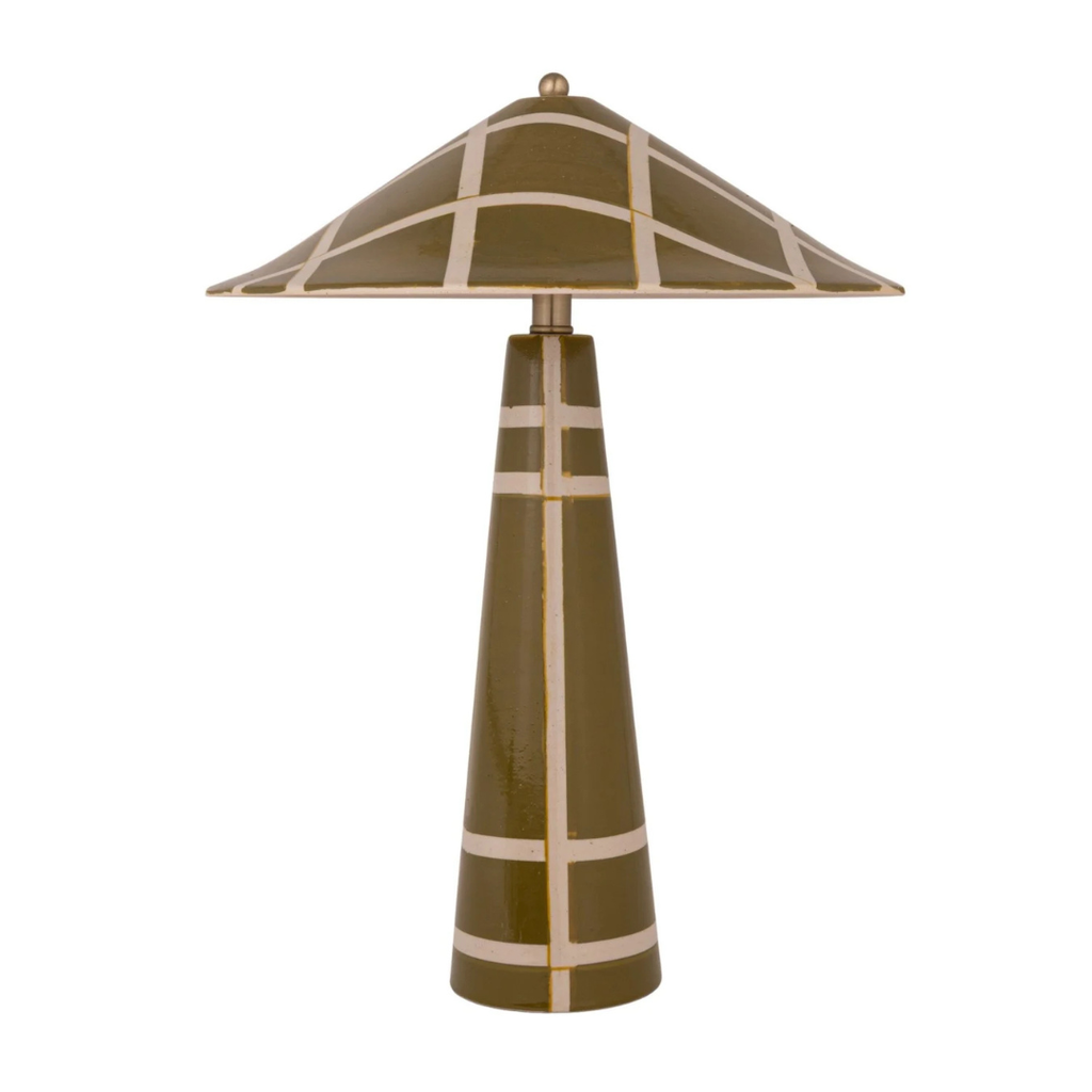 Plaid Stoneware Table Lamp