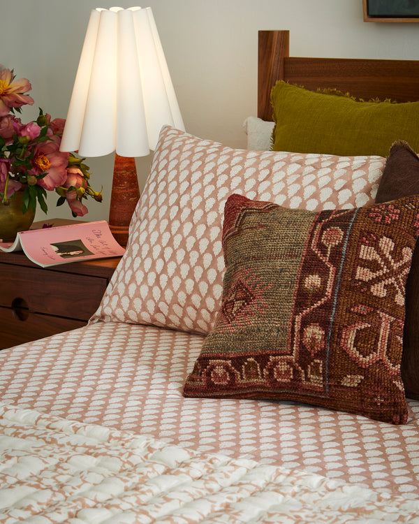 Cotton Percale Floral Sheet Set -  Plaster (Two Sizes Available)