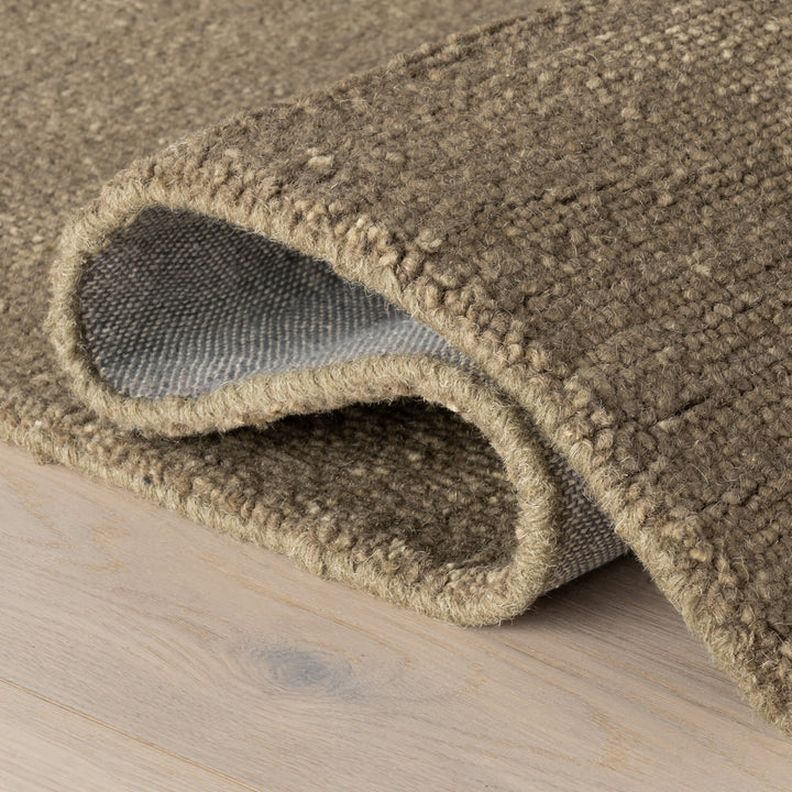Dash & Albert - Hollis Solid Khaki Green Wool Rug