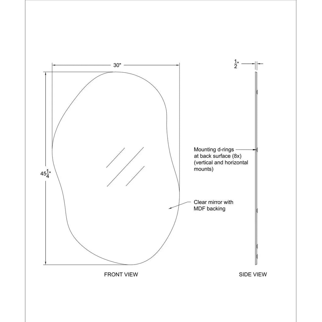 Nova Oval Mirror - Frameless