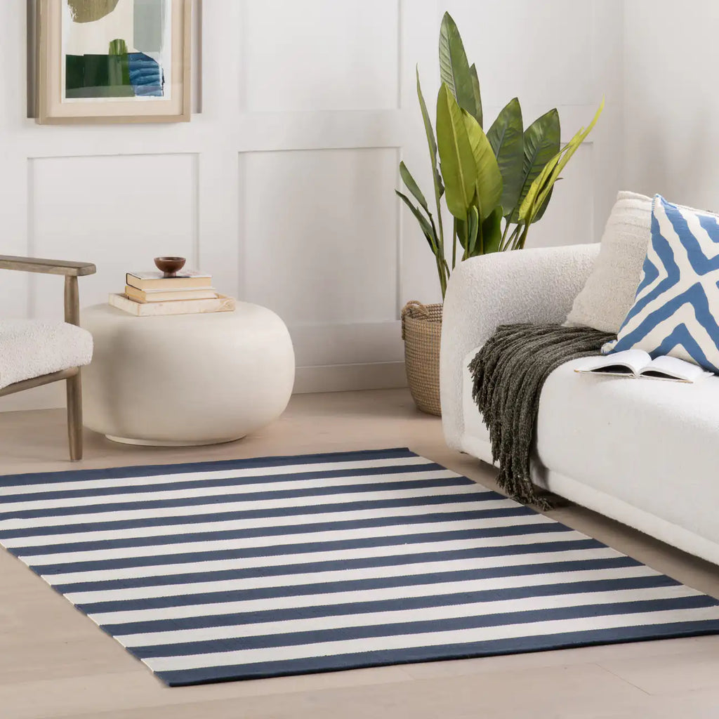 Dash & Albert - Banks Stripe Navy Handwoven Indoor/Outdoor Rug