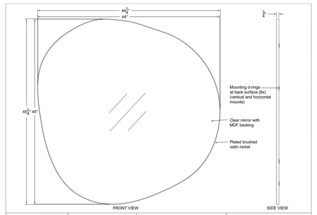 Pebble Mirror - Brushed Nickel