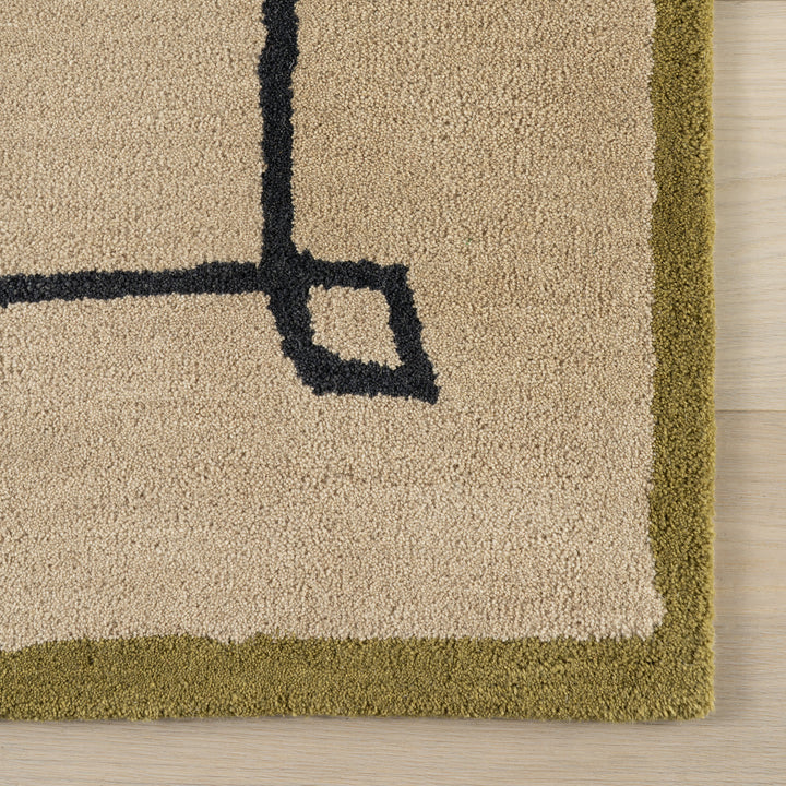 Dash & Albert - Serge Bordered Tan Wool Rug