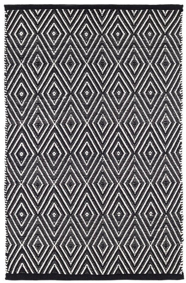 Dash & Albert - Diamond Black/Ivory Handwoven Indoor/Outdoor Rug