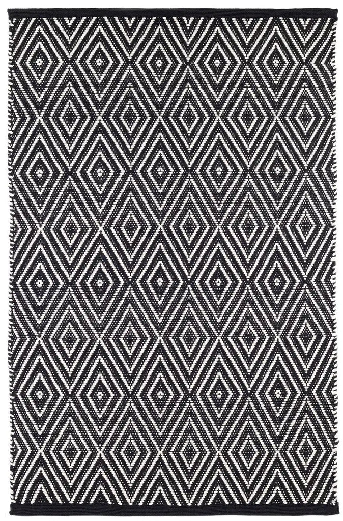 Dash & Albert - Diamond Black/Ivory Handwoven Indoor/Outdoor Rug