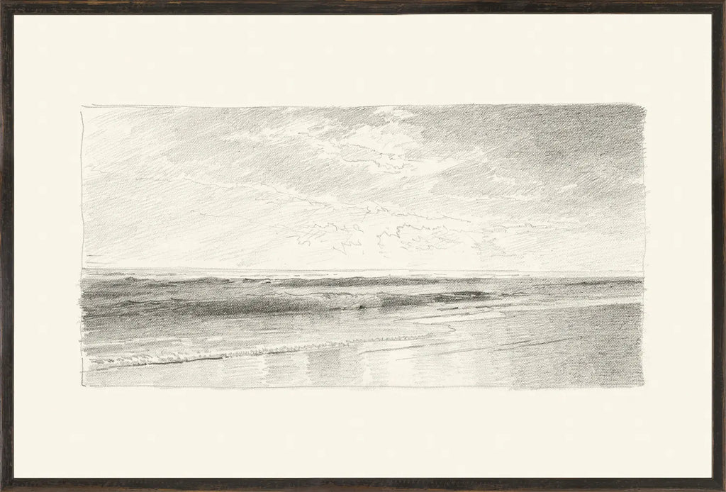Graphite Seascape III - Framed Print