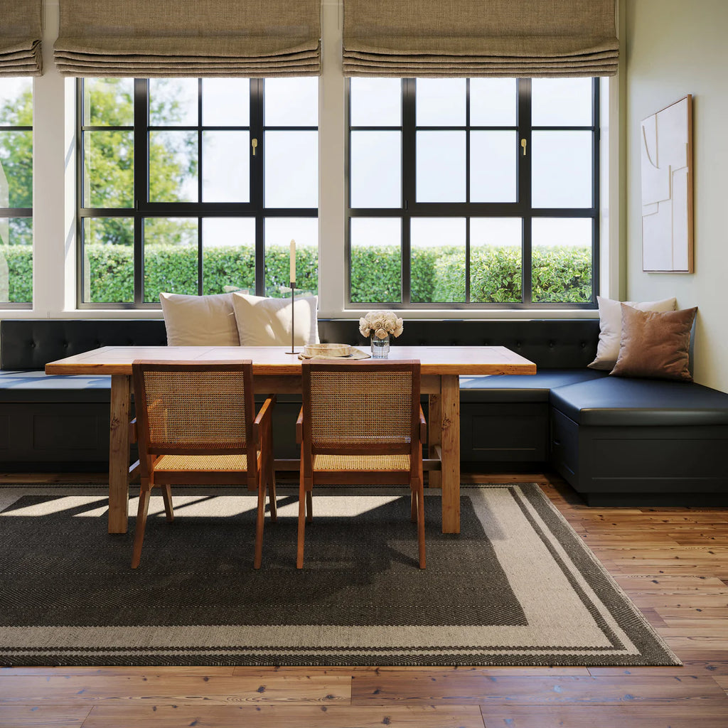 Dash & Albert - Canon Bordered Charcoal Wool Rug