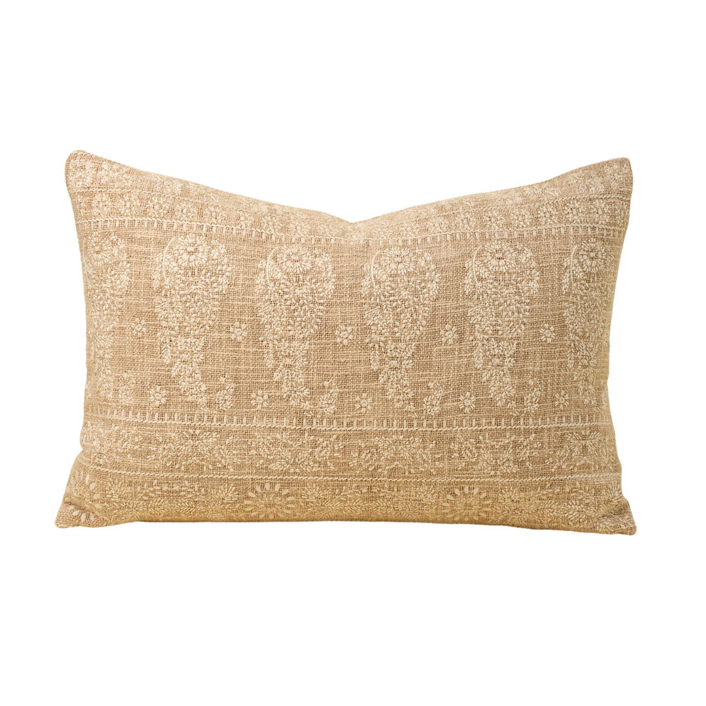 Nisha Embroidered Pillow - Ivory (Two Sizes Available)