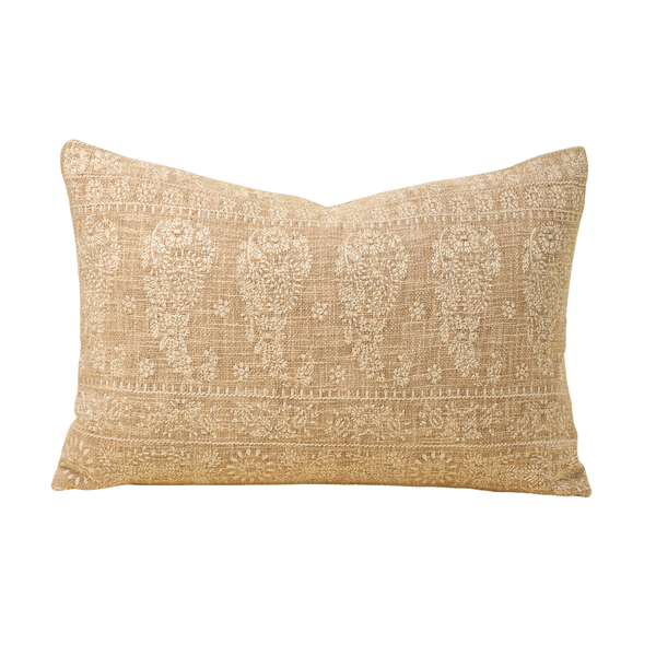 Nisha Embroidered Pillow - Ivory (Two Sizes Available)