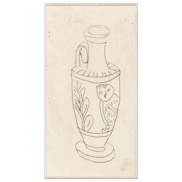 Owl Vase 1790 - Framed Under Glass