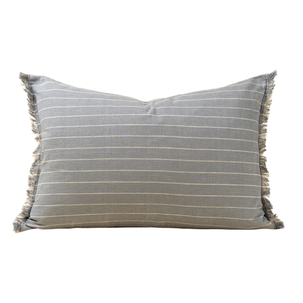 Handloom Stripe Pillow - Slate Blue (16" x 24")