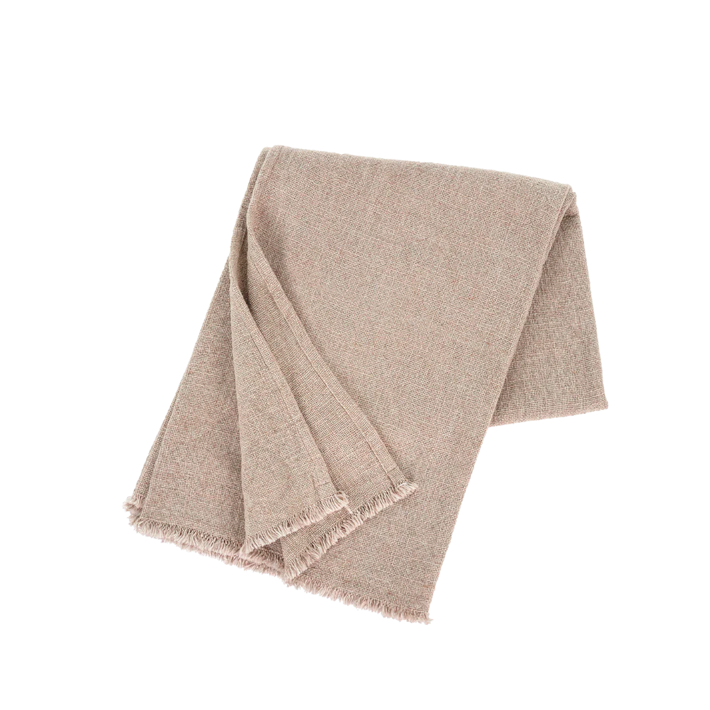 Selena Linen End of Bed Blanket - Blush