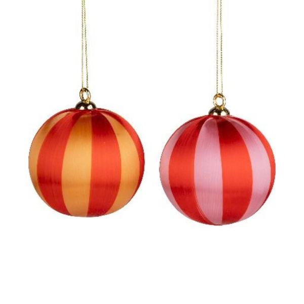Striped Yarn Ball Ornaments (Two Colours Available)