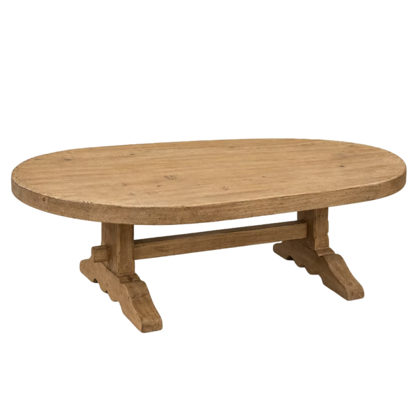 Arden Reclaimed Wood Oval Coffee Table (Two Colours Available)