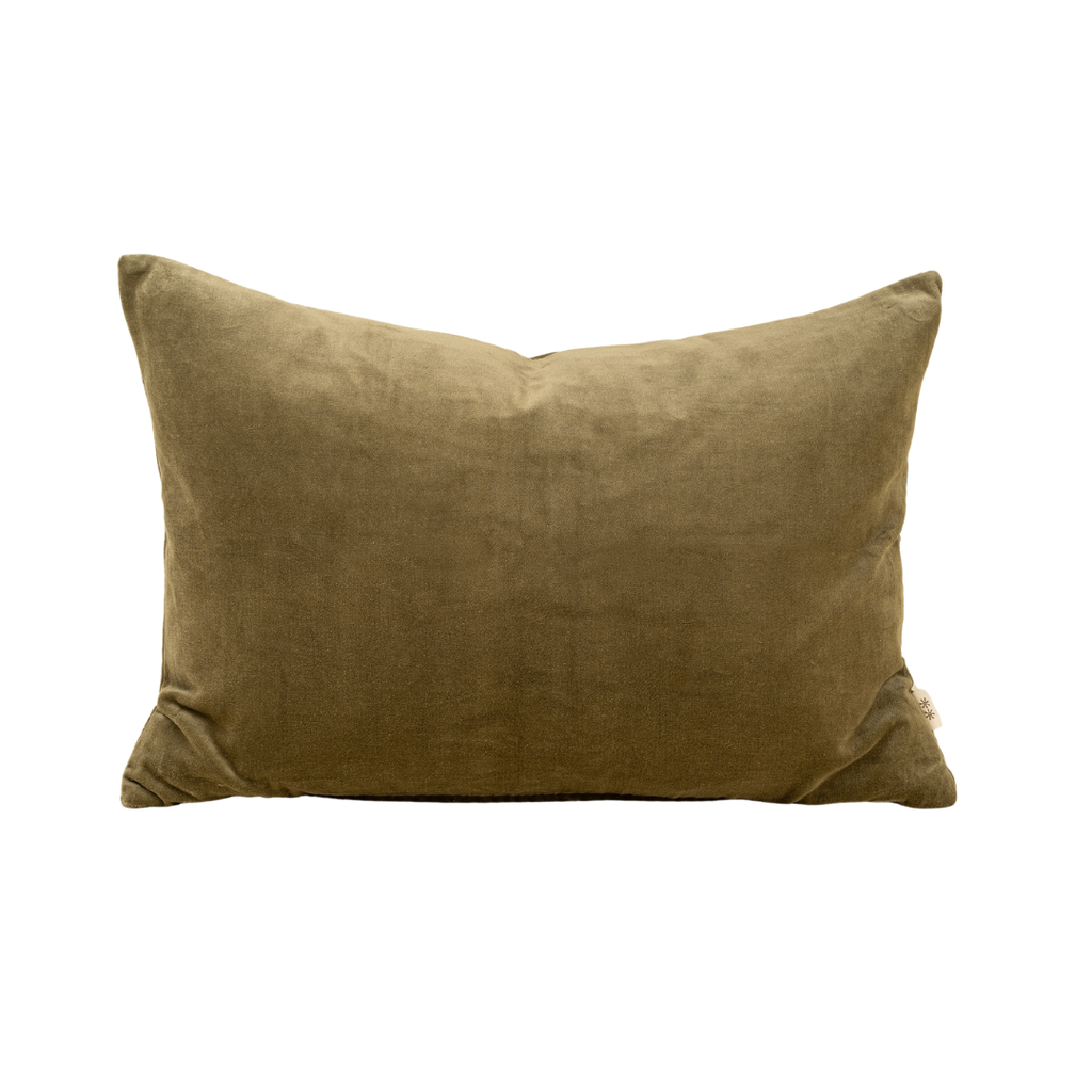 Vera Luxe Velvet Pillow - Olive (Two Sizes Available)