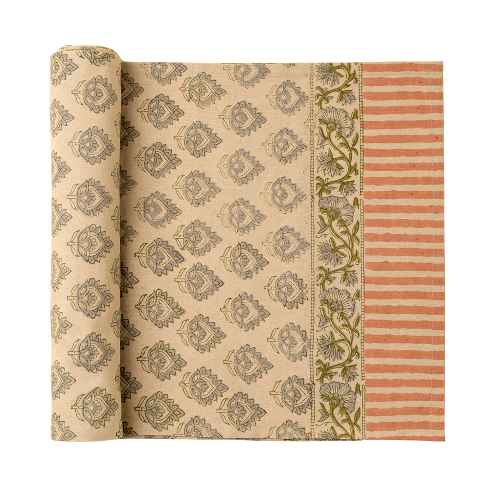 Ritika Block Print Table Runner - 108"L