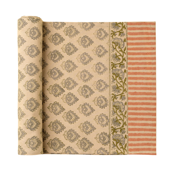 Ritika Block Print Table Runner - 108"L