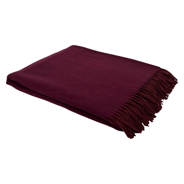 McNutt of Donegal Lambswool Blanket - Oxblood