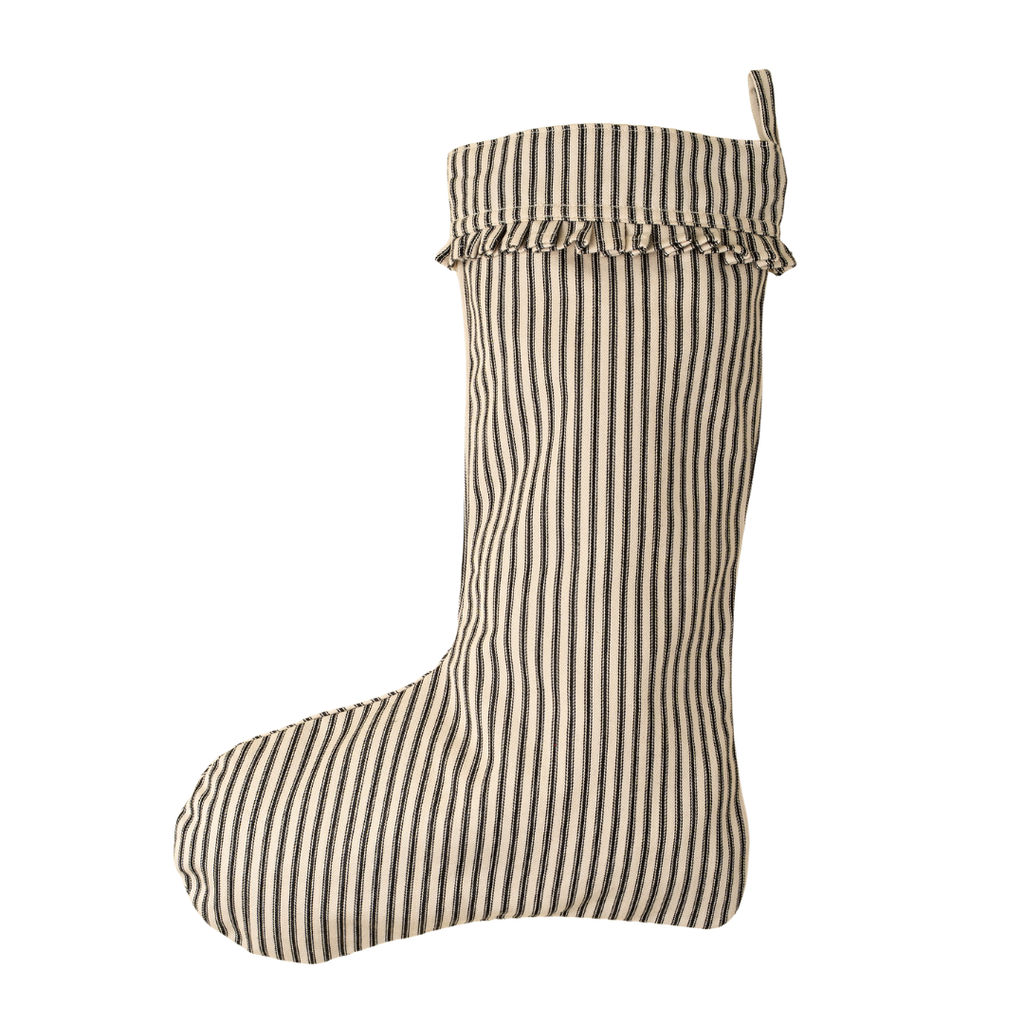 Ticking Stripe Stocking - Black