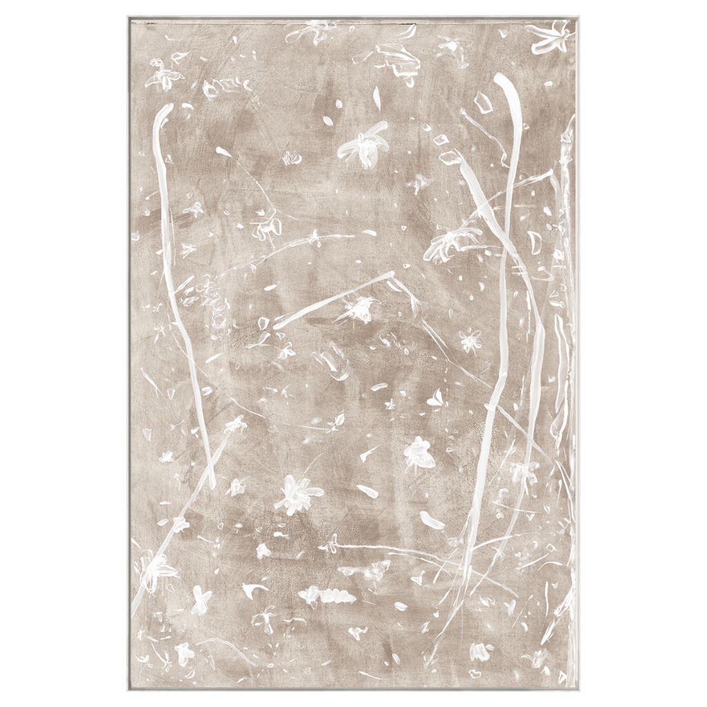 Frond Gestures Series - Taupe (Framed Canvas)