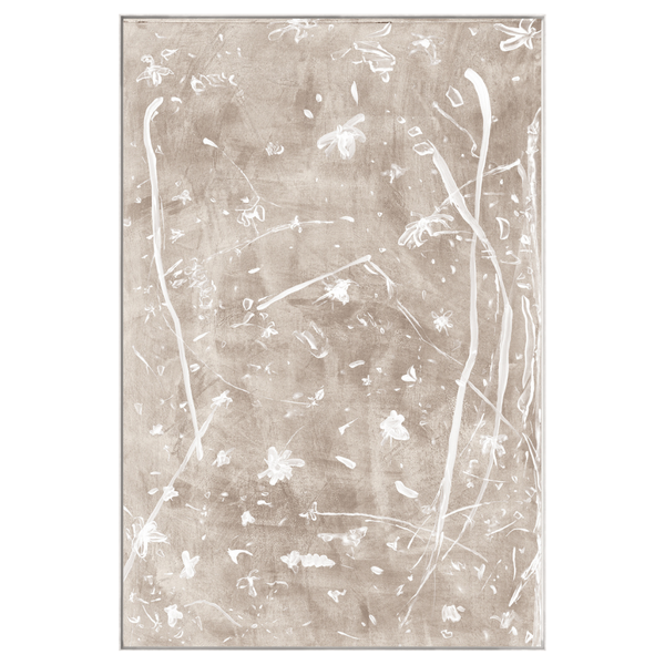 Frond Gestures Series - Taupe (Framed Canvas)