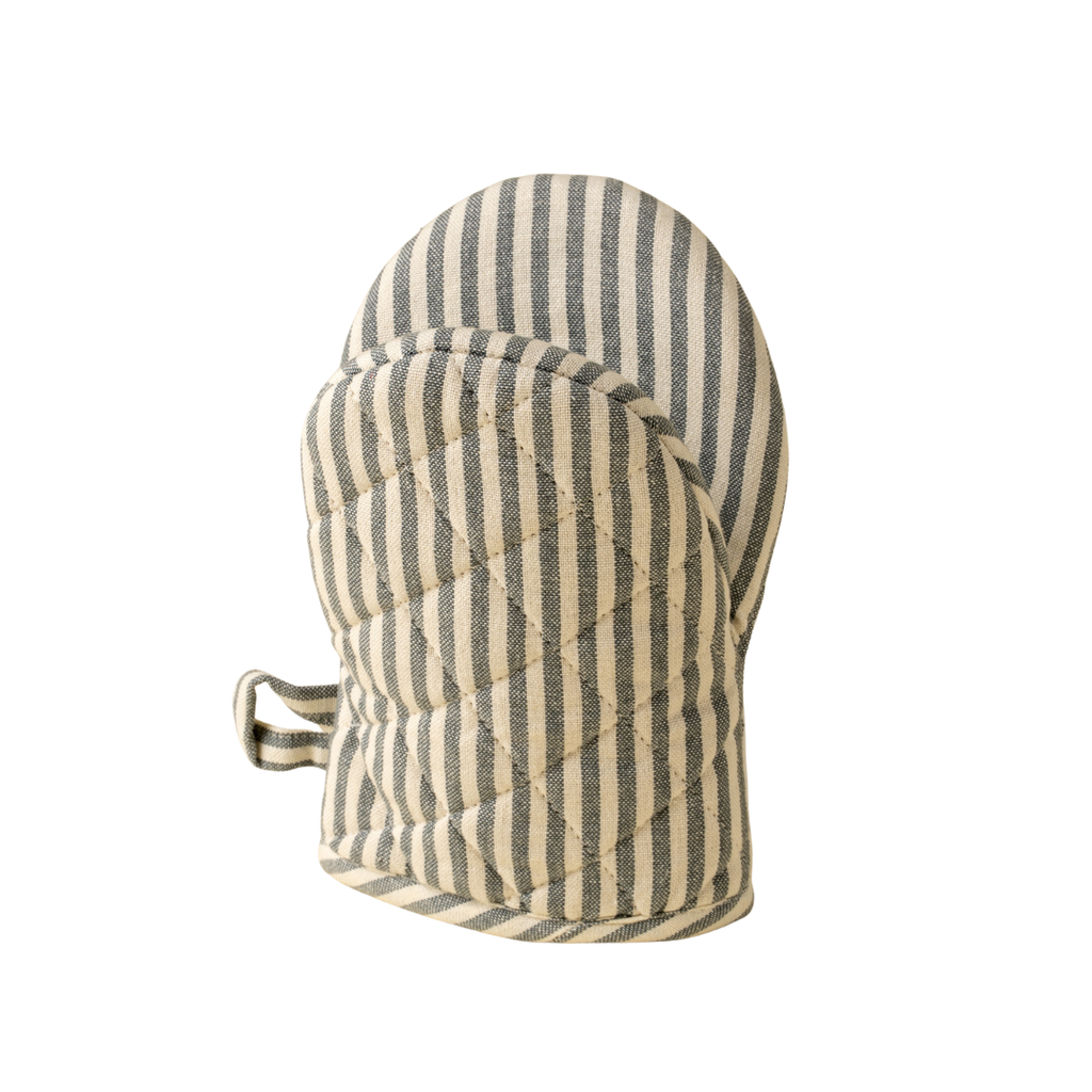 Hampton Stripe Oven Mitt - Slate Grey