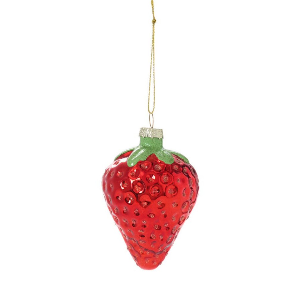 Glass Strawberry Ornament