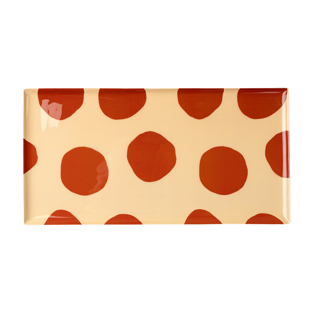 Polka Dot Enameled Tray - Large
