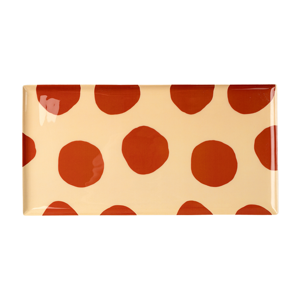 Polka Dot Enameled Tray - Large